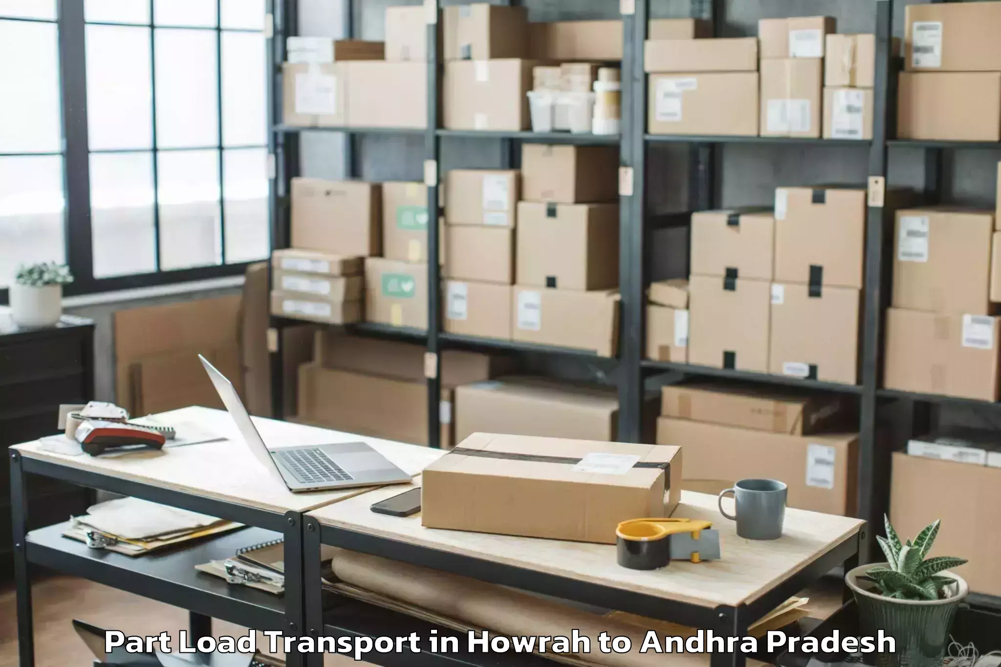 Affordable Howrah to Penamaluru Part Load Transport